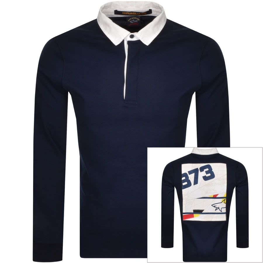 Alternative Image for ProductPaul And Shark Long Sleeved Polo T Shirt Navy1